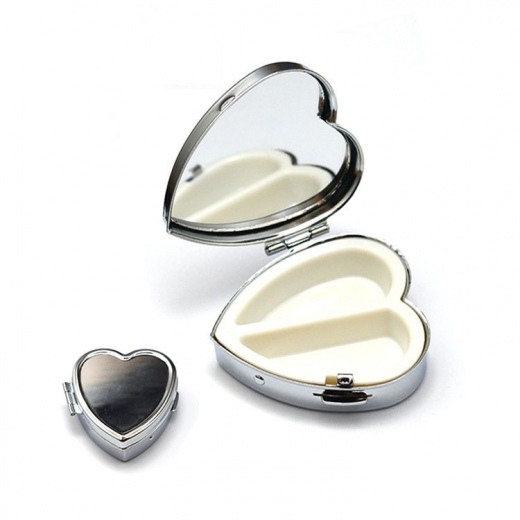 Metal Pill Box with Mirror